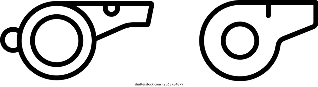 "Whistle Vector Line Icon – Sports and Alert Symbol"