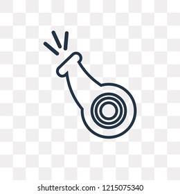 Whistle vector outline icon isolated on transparent background, high quality linear Whistle transparency concept can be used web and mobile