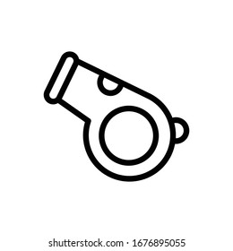 Whistle vector outline illustration. baby toys icon.