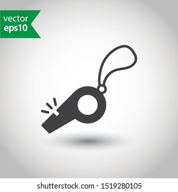 Whistle vector sign. Referee whistle icon. 