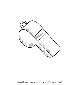 Whistle vector sketch icon isolated on background. Hand drawn Whistle icon. Whistle sketch icon for infographic, website or app.