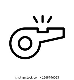 whistle vector thin line icon 