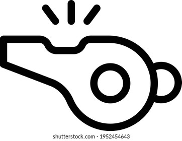 Pfeife-Vektorsymbol mit dünner Linie