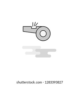 Whistle  Web Icon. Flat Line Filled Gray Icon Vector