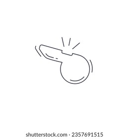 whistle web linear icon. referee whistle thin line icon.