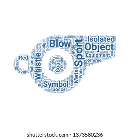 whistle word cloud. tag cloud about whistle