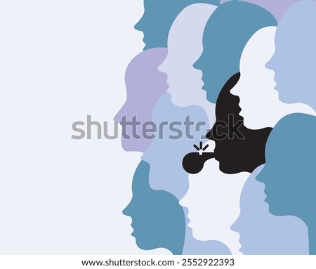 Whistleblower in crowd, spreading information and creating awareness