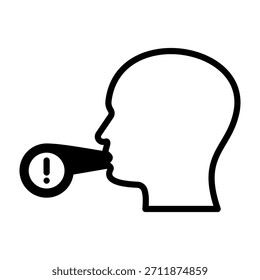 Icono de denunciante de irregularidades Ilustración vectorial de estilo mixto