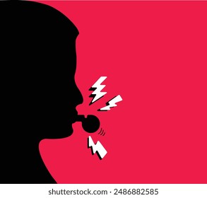 Whistleblower Silhouette Mann Whistle Illustration 