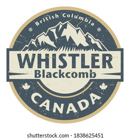 Whistler Blackcomb is a ski resort located in Whistler, British Columbia, Canada, vector illustration