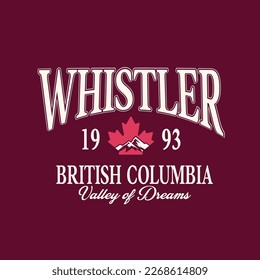 Whistler British Columbia Canada Vector Graphic