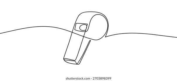 Assobios em uma linha contínua estilo linear simples.
