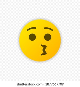 Whistling emoticon vector icon isolated. Whistling emoji symbol. Vector EPS 10