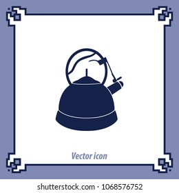 whistling kettle, vector icon