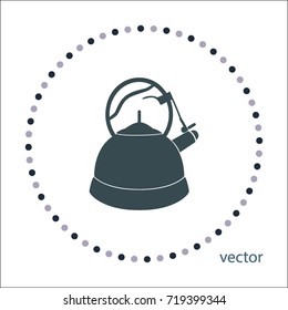 whistling kettle, vector icon