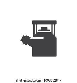 Whistling Kettle vector icon. filled flat sign for mobile concept and web design. Kitchen utensil simple solid icon. Symbol, logo illustration. Pixel perfect vector graphics