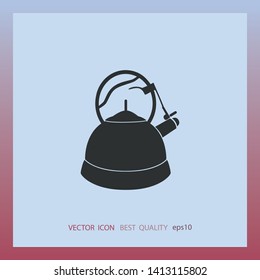 whistling kettle, vector icon, web design element