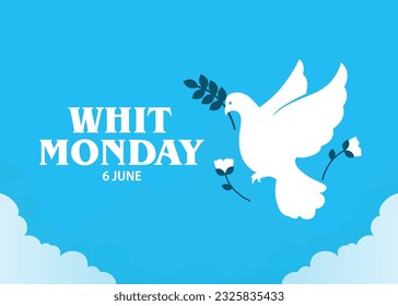 Whit Monday Illustration template. Holiday and culture background, banner, backdrop, flyer. Vector eps 10