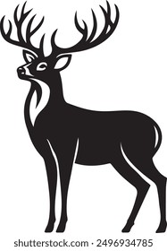 Whit tail Deer  silhouette vector art 