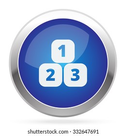 White 123 Blocks icon on blue web app button