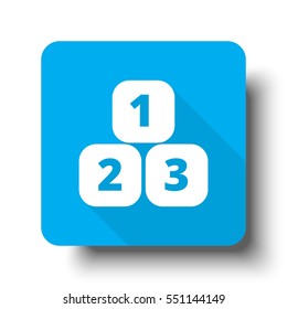 White 123 Blocks icon on blue web button