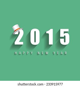 White 2015 New Year design top hat and party blower EPS 10 vector illustration