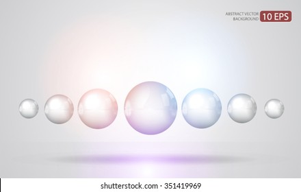 White 3D background with balls