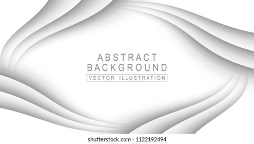 White 3d background whits relief of abstract waves. Vector design