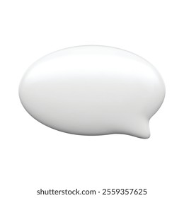 White 3d blank speech bubble oval shape vector isolated