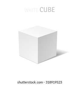 White 3D box isolated on a white background. Vector design illustration  