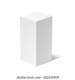 White 3D box isolated on a white background. Vector design illustration  