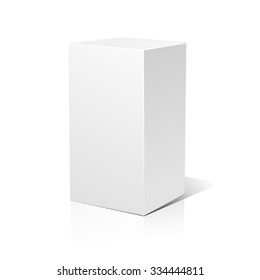 White 3D box isolated on a white background. Vector illustration for your design.