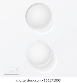 White 3d button. on/off positions