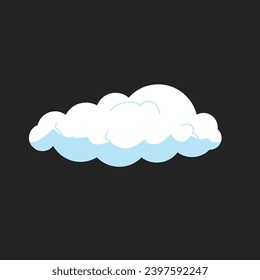 White 3d clouds on black background. 3d geometric shape vector illustration