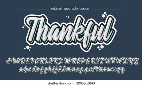 White 3D Cursive Graffiti Artistic Font Typography