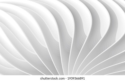 White 3d curves forming elegant background, cream texture white surface, presentation abstract background or wallpaper