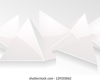 White 3D Glass Pyramid Background