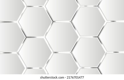 Fondo abstracto del vector de tecnología hexagonal blanco 3d. Ilustración vectorial de fondo futurista de tecnología moderna de hexágono. Cuadrícula de textura de peine blanco.