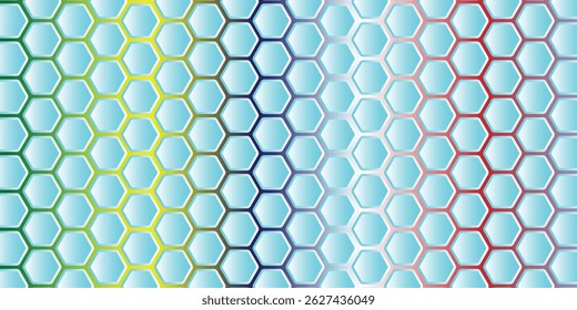 White 3d hexagonal technology vector abstract background. Blue bright energy flashes under hexagon in modern technology futuristic background vector illustration 