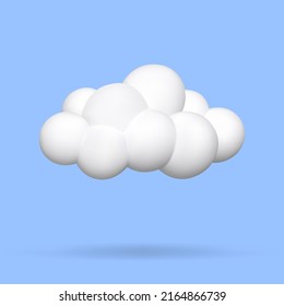 White 3d icons clouds isolated Vector illustration.