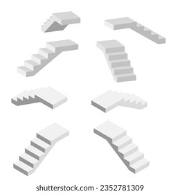 White 3d ladder vector illustration,