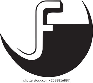 White 3D Letter F alphabet font silhouette of vector design element