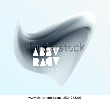 White 3D liquid shapes. Abstract fluid shapes on light background.