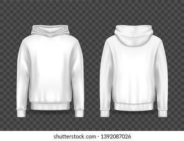 White 3d man hoodie or realistic men hoody mockup