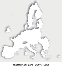 White 3D map of European Union