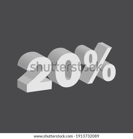 white 3D numbers ,20% off