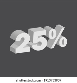 números 3D blancos, 25% de descuento