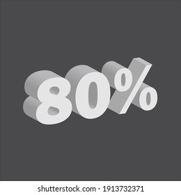 white 3D numbers ,80% off