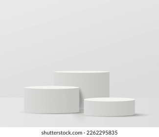 white 3d podium background displaying cosmetic products