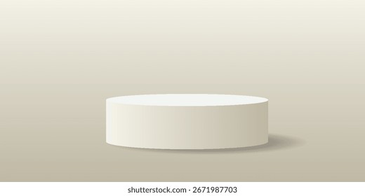 White 3D product podium set with blue round background. Suitable for studio showroom product base.